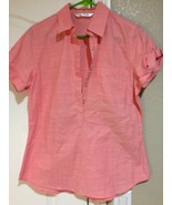 RIDERS by LEE WOMENS PULLOVER TOP--SIZE S--PINK--5 BUTTON-----FREE SHIP-... - $13.39