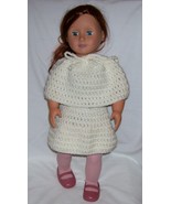 American Girl 2 Piece White Outfit, Handmade Crochet, Poncho, Skirt - $15.00