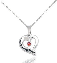 I&#39;ll Hold You In My Heart - Garnet Stone Pendant and Chain - Pewter - $32.99