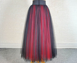 Black Navy Midi Tulle Skirt Outfit High Waist Layered Tulle Skirt Custom Size image 8