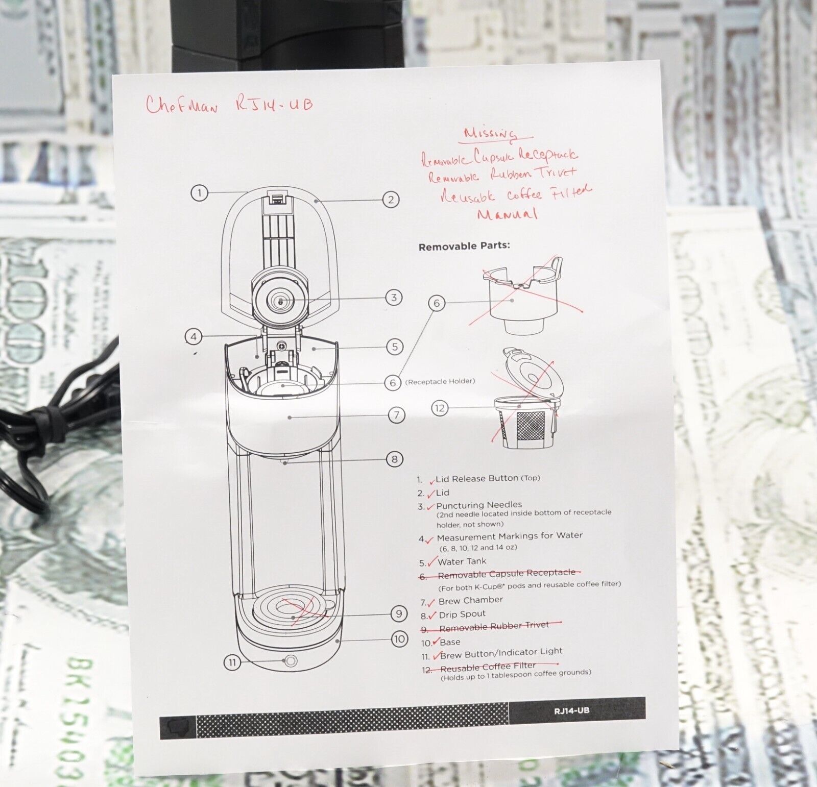 Chefman RJ14UB InstaCoffee Single Serve Coffee Maker Filter Coffee