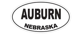 Auburn Nebraska Oval Bumper Sticker or Helmet Sticker D5003 - $1.39+