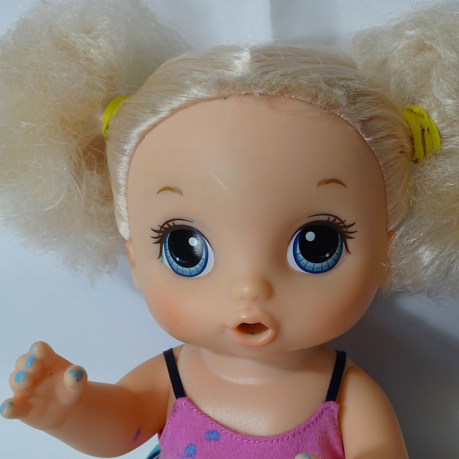 Hasbro Baby Alive Doll Super Snacks Snackin Noodles Blue Eyes Blonde ...