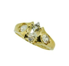 10k Yellow Gold 1ct Genuine Natural Precious Topaz Ring with Diamonds (#... - $525.00