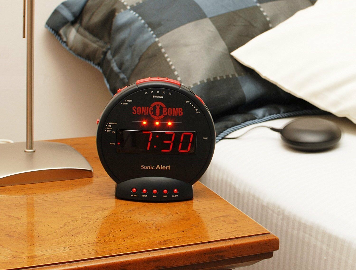 Sonic Alert Sonic Bomb Extra Loud Dual Alarm Clock With Bed Shaker Clocks