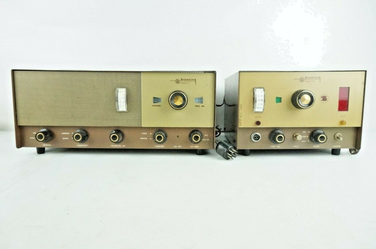 Vintage Browning Eagle R27 Receiver & S23 Transmitter Powers On AsIs