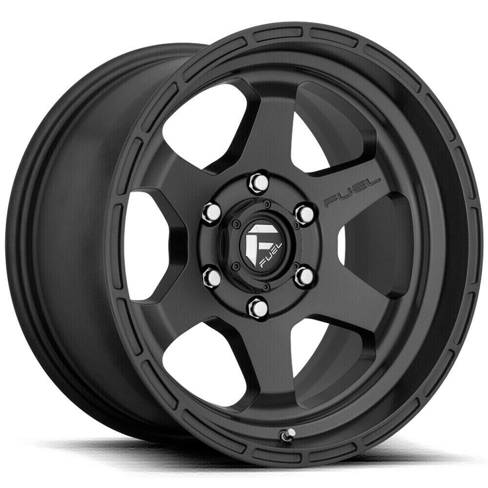 17x9 Fuel D664 Shok 6x5.5/6x139.7 12 Matte Black Wheels Rims Set(4