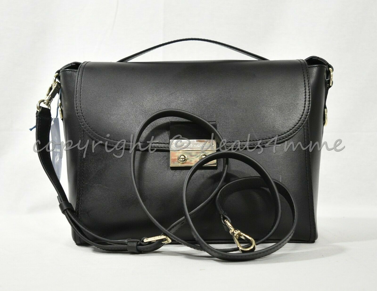cole haan lock group leather tote bag