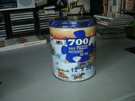 American Times 700 Piece Puzzle Pictured on Tin-- 12&quot; x 34&quot; in Tin Can, ... - $11.87