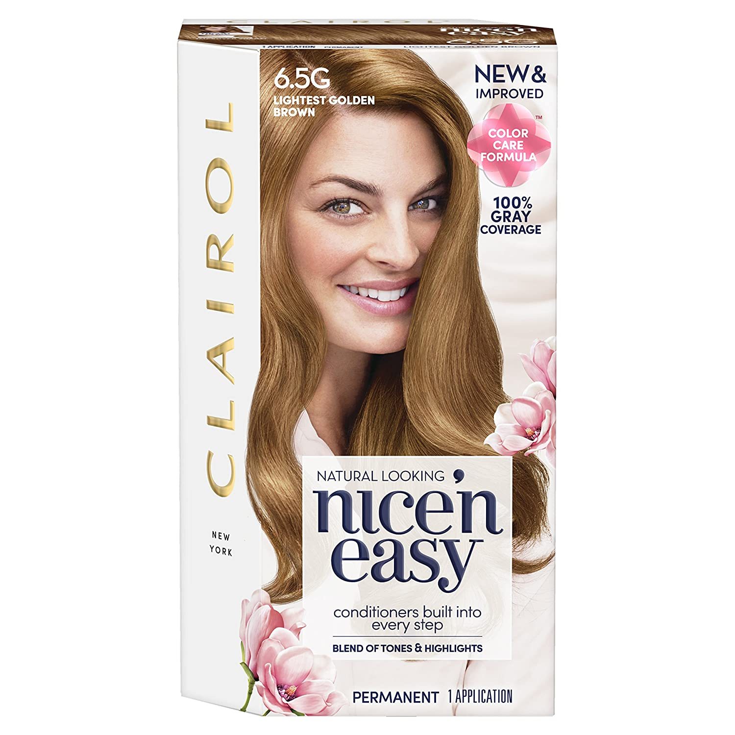 New Clairol Nice' n Easy Permanent Hair Color, #6.5G Lightest Golden Brown