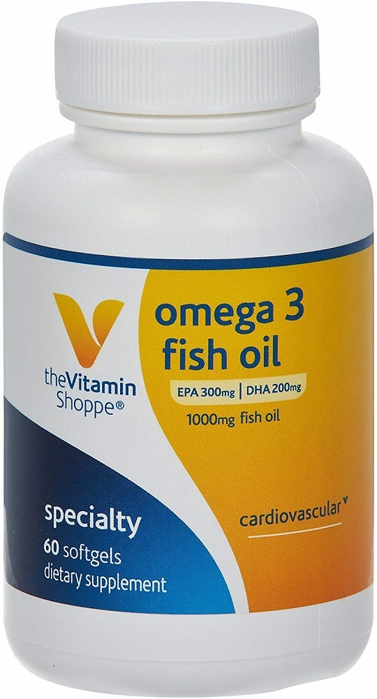 The Vitamin Shoppe Omega 3 Fish Oil 1,000MG, EPA 300mg DHA 200mg,