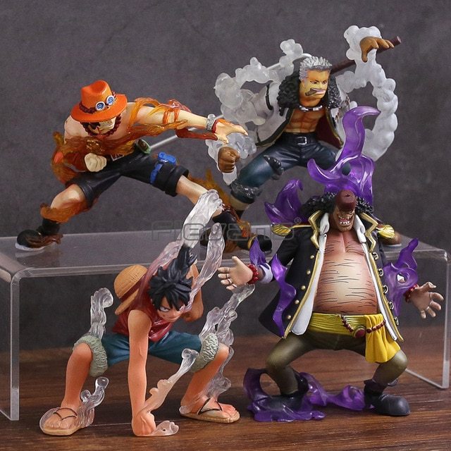 Anime One Piece Luffy Ace Teach Smoker Devil Fruit Ability Ver. PVC