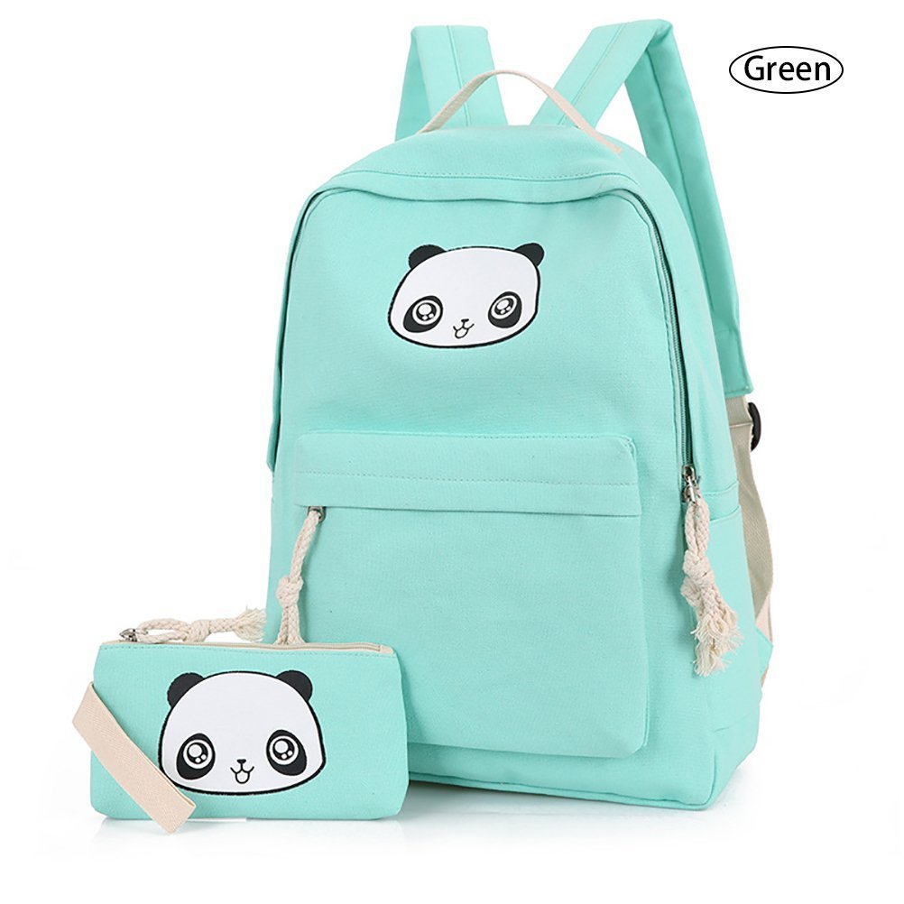 Cute Panda Backpack Lightweight Casual Canvas School Backpacks for Teen ...