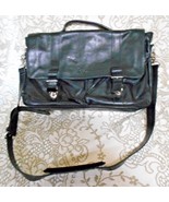 Cole Haan  Black Leather Messanger Laptop Briefcase Shoulder Strap 11x18 - $84.19