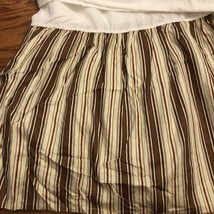 Chaps Ralph Lauren Chandler Stripe Brown Cream Red Queen Bedskirt 15” Drop - New - $34.20