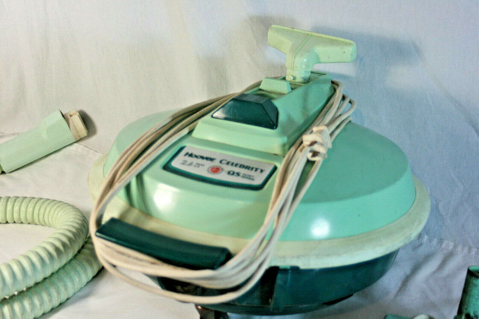 Vintage Hoover Celebrity QS Vaccum Green S3193 w/ Quadraflex Powermatic ...