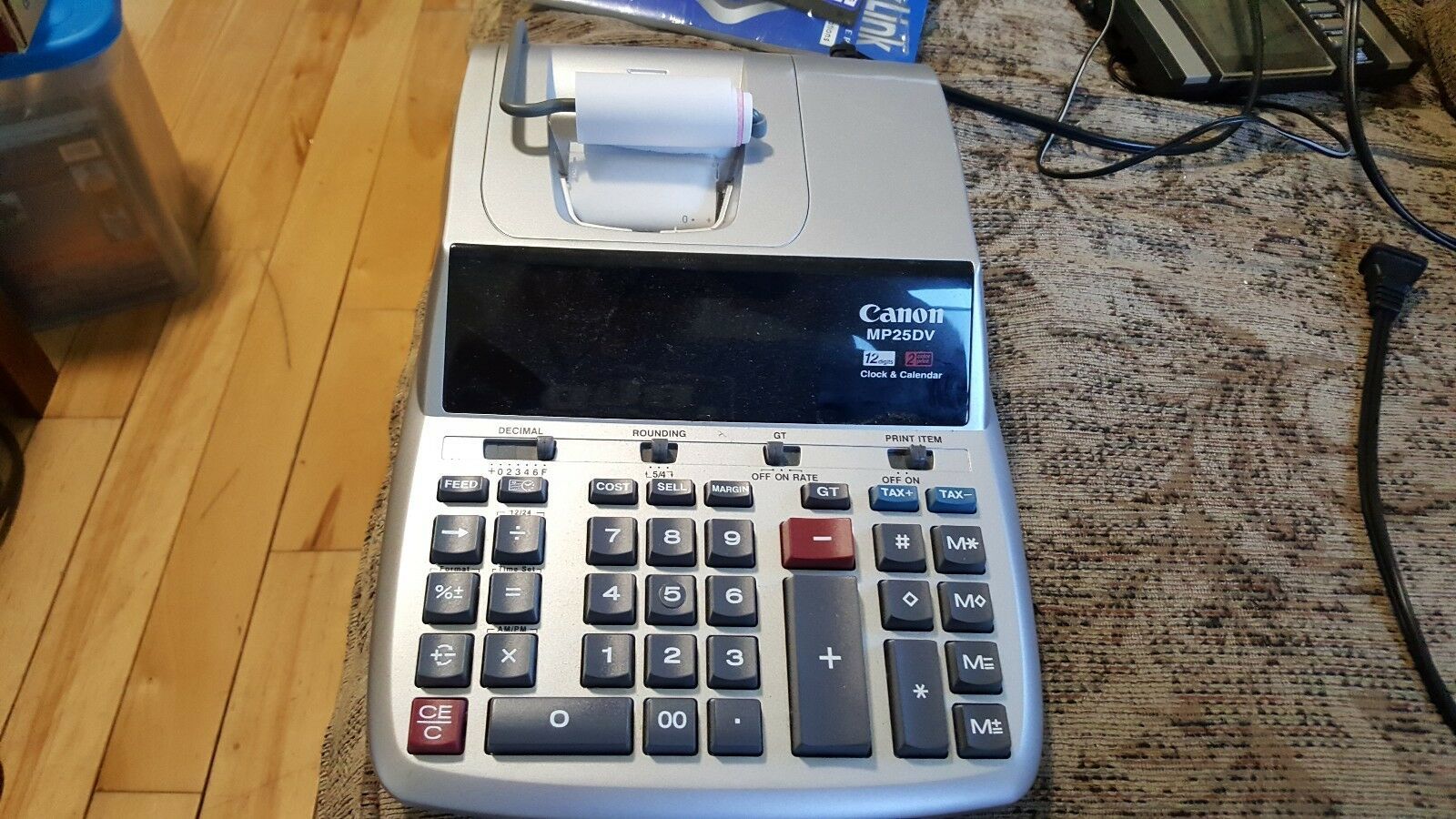 CANON MP25DV Desktop Printing Calculator Adding Machine with Clock and