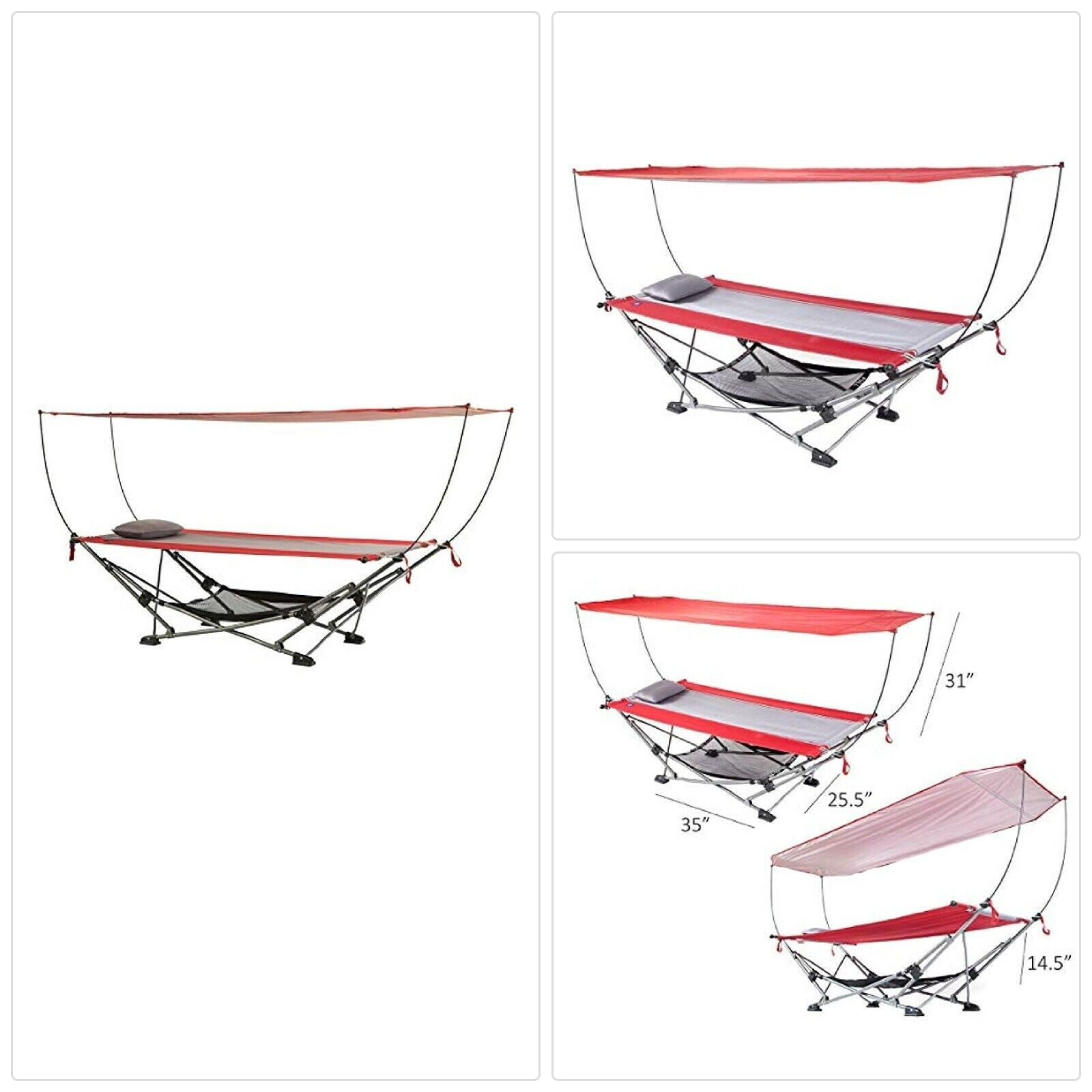 Mac Sports Outdoor Indoor Collapsible Portable Hammock with Removable