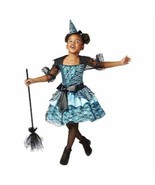 Enchanted Witch Girl&#39;s Costume Disguise Size Large 10/12 Dress Hat Hallo... - $14.54