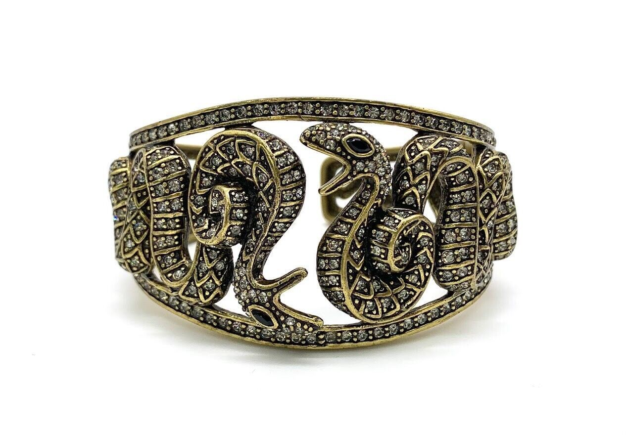 Heidi Daus” Swarovski "Snake Charmer" Hinged Cuff Bracelet,  6-3/4" SM - $112.19
