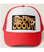 WOLFIN&#39; OOOUT! Full Moon Werewolf Fangs Trucker Hat - Red - $18.95