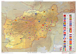 2009 Afghanistan Map Isaf Rc Prt Locations Troop Strength Nato Otan Military - $13.81+