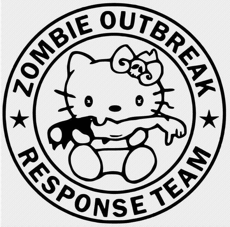 Hello Kitty Zombie Outbreak Response Team Vinyl Decal FREE GIFT WITH PURCHASE