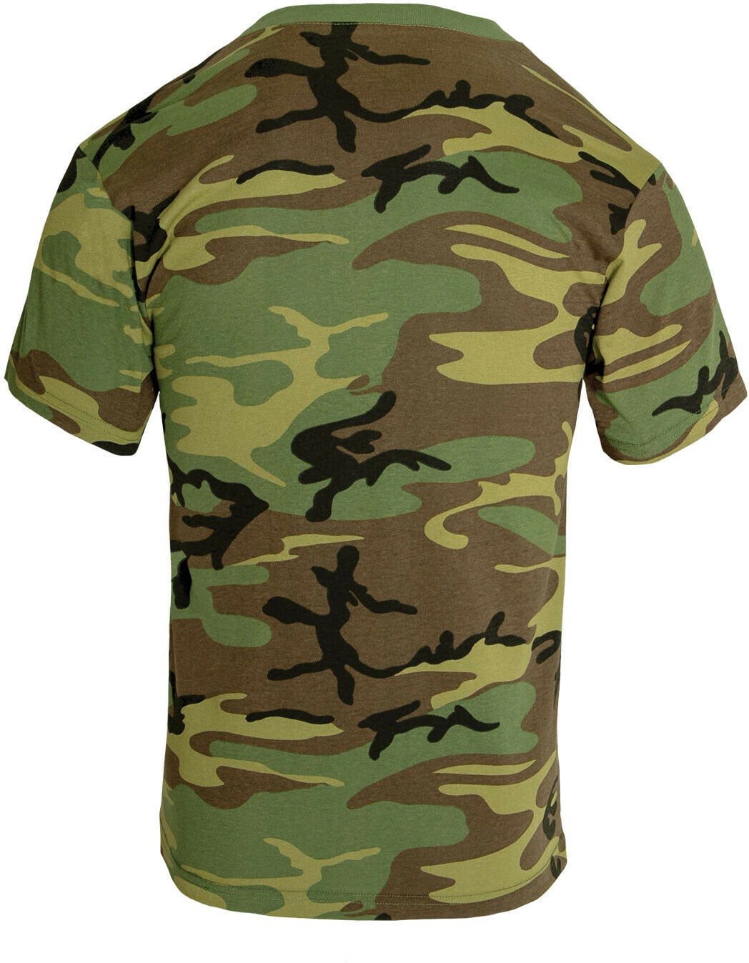 Camo V Neck T-Shirt Tactical Military Tee Mens Woodland Camouflage Army ...