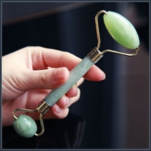 Ancient Chinese Green Jade Roller Anti Aging Facial Revitalizing Massage Tool  image 3