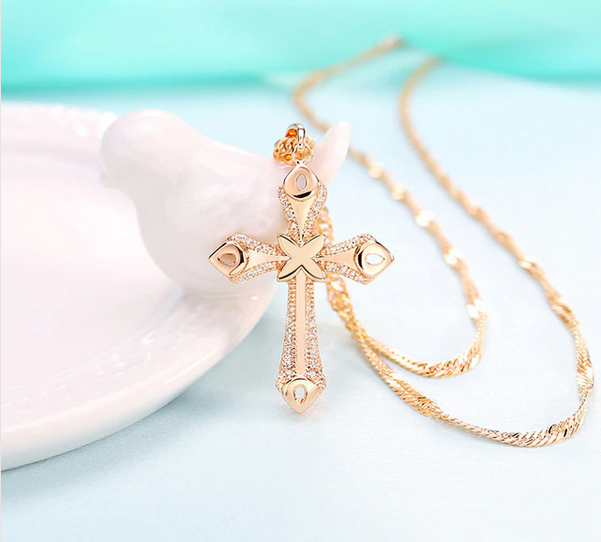 Cross Pendant Necklaces For Women Trendy Classic Christian Jesus