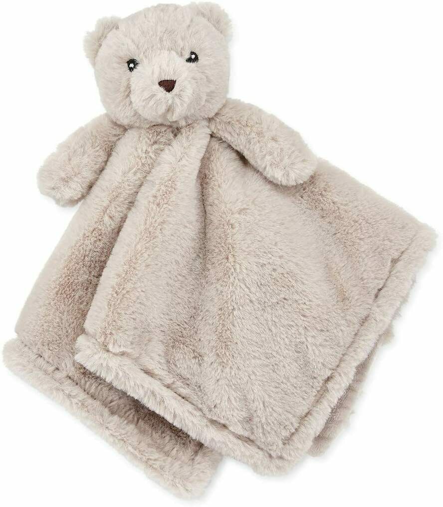 Okie Dokie Gray Tan Taupe Teddy Bear Lovey Security Blanket for Baby Plush - $49.48