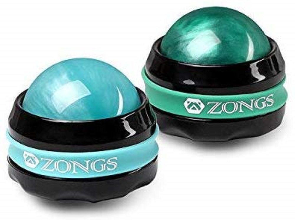 Ball Manual Roller Massager 2-Pack Self Massage Therapy Tool (Blue & Green)﻿