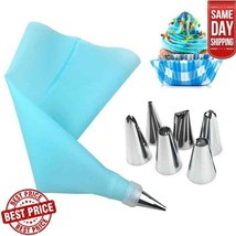 Silicone Icing Piping Cream Pastry Cake with steel nozzles 8 10 12 16 26... - $2.70+