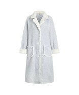 RH Button Robe Warm Fleece Bathrobe Dressing Gown Lounge Housecoat Sleep... - $33.99