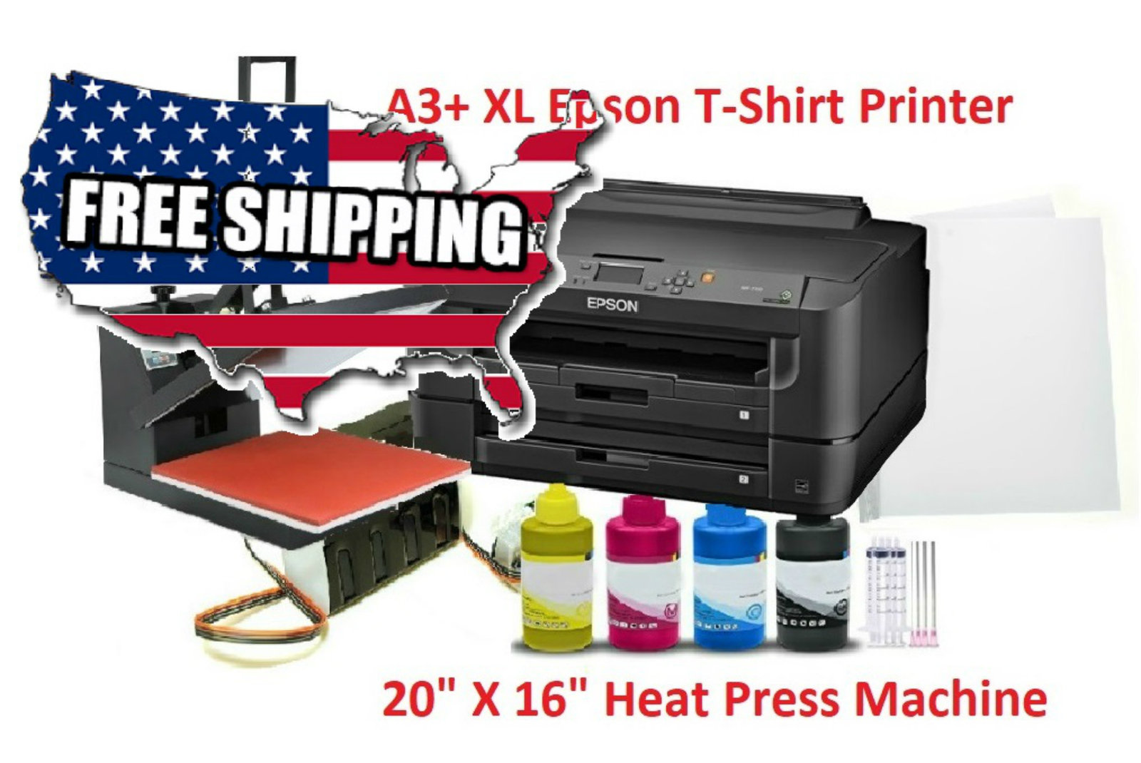 Epson Sublimation A3 Large Format Printer 15x15 Heatpress Bundle Kitcisssubl Printers 7250