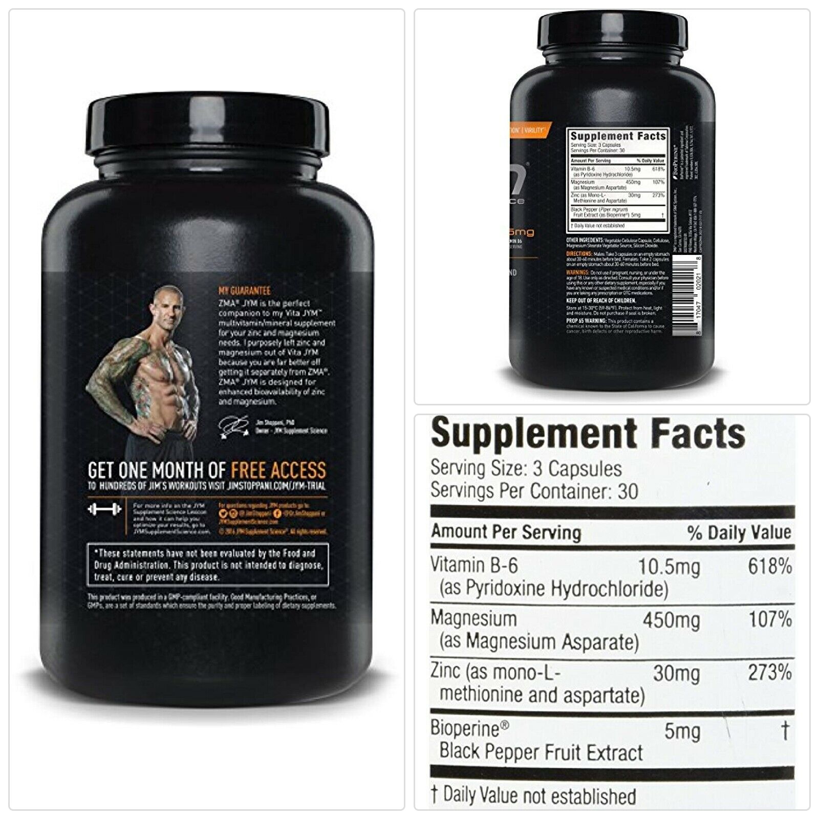 JYM Supplement Science, ZMA JYM, Zinc and Magnesium Supplement, 90
