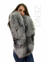 Natural Silver Fox Fur Boa 63' (160cm) Saga Furs Stole Collar Royal Scarf image 3