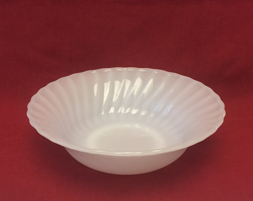 Vintage Fire King white swirl vegetable serving bowl milk glass Anchor