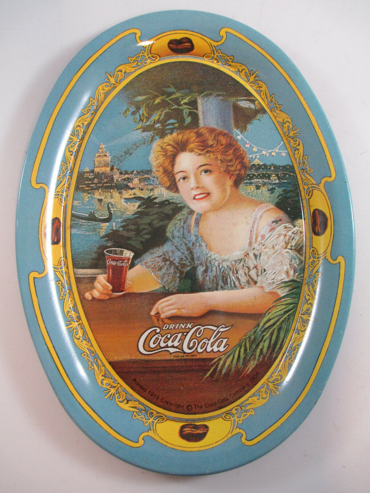 Primary image for Coca-Cola Vintage 1973 Reproduction Change Tray 1904 Heidi World's Fair Ad