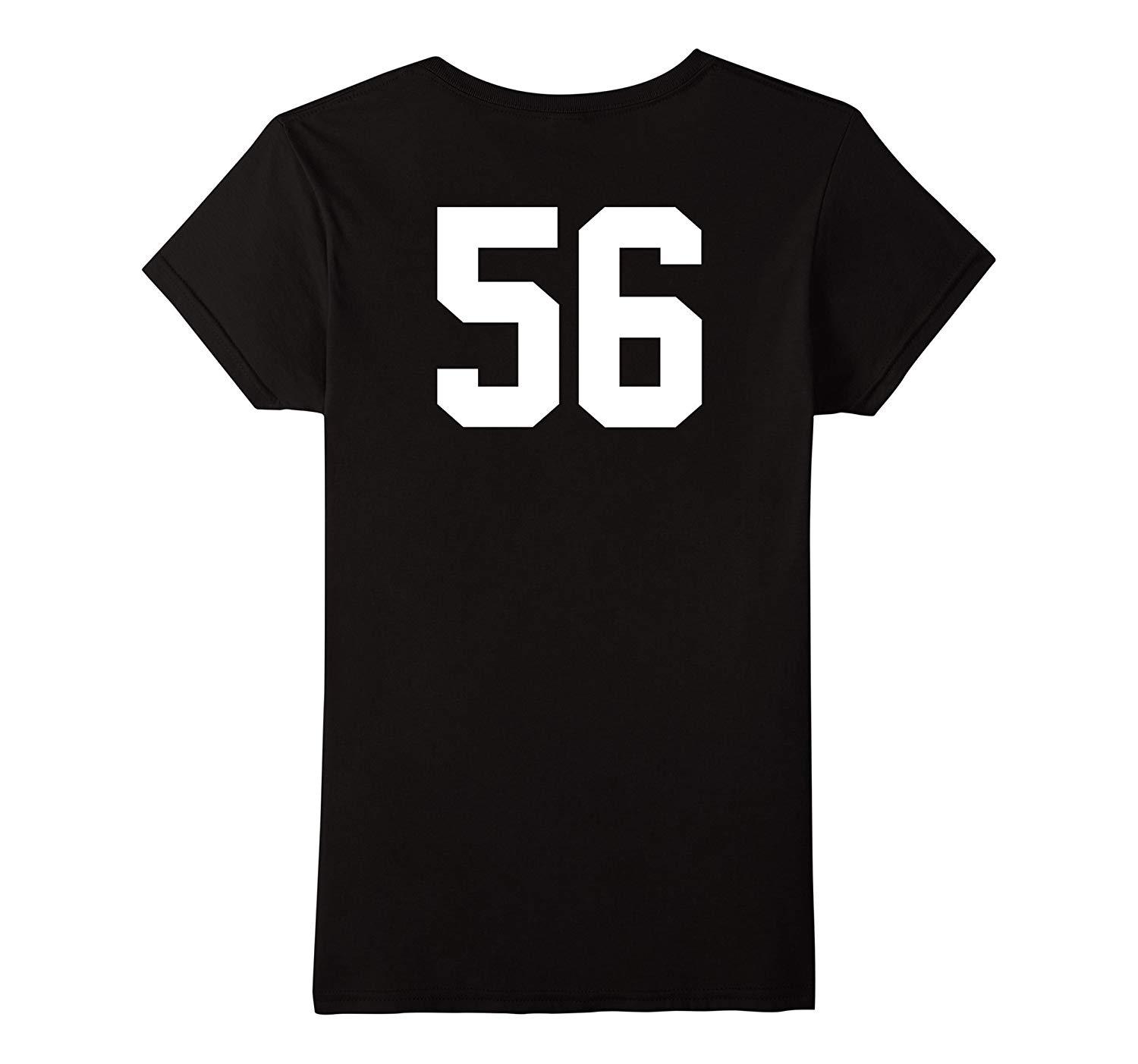 New Tee - 56 Sports Jersey Number on Back T-Tee for Team Fan Player ...