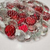 Red Glass Gems, Colored Marbles, Vase Filler, Red Clear Pebbles, Soil Topper image 1