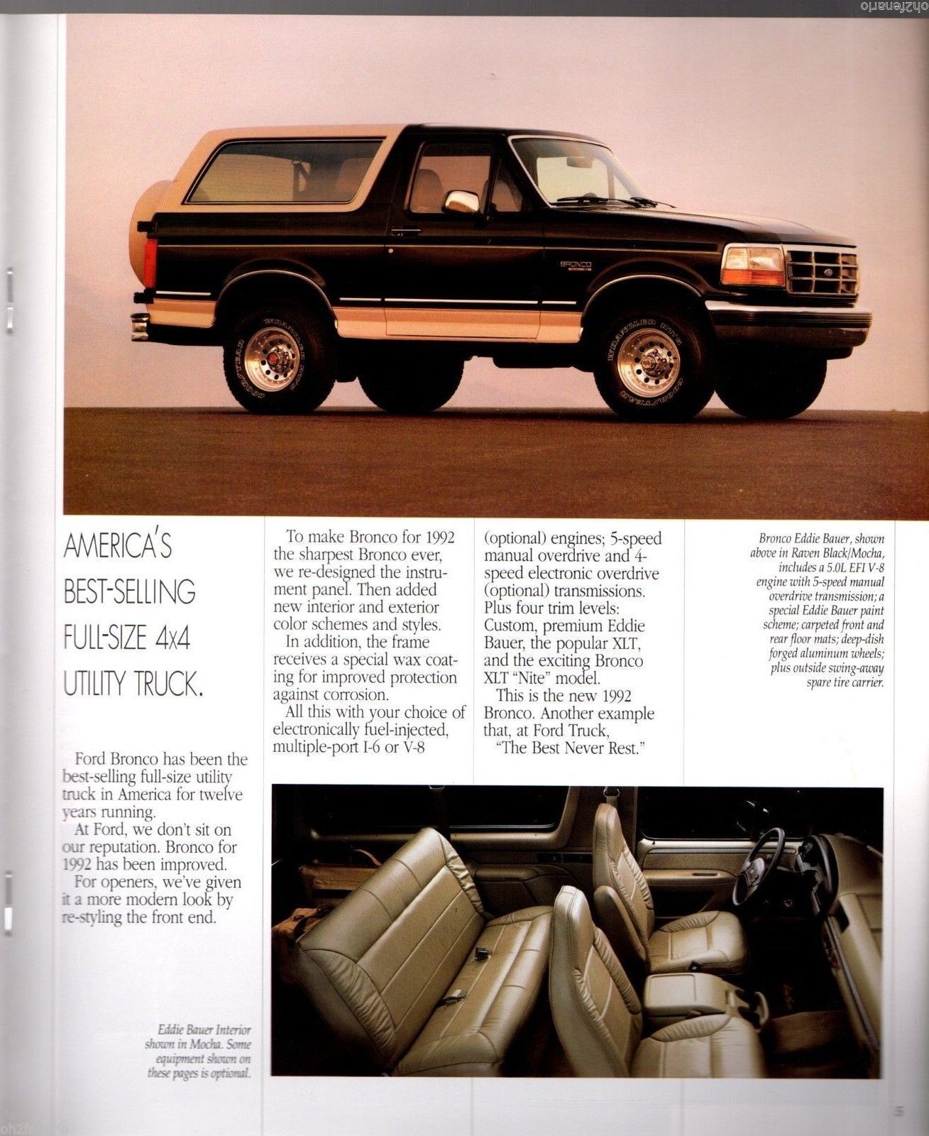 1992 Ford Truck Brochure F 150 Pickup Bronco And 33 Similar