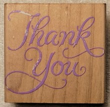 Hero Arts Fancy Thank You Rubber Stamp, Cursive Calligraphy - F366 - Vintage - $5.95