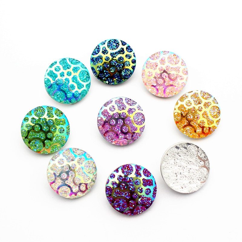 10pcs/lot Resin Colorful Bubble Fashion Snap Buttons Fit 18mm/20mm DIY Women Sna