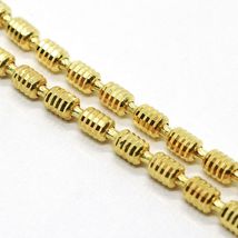 18K YELLOW GOLD CHAIN, NECKLACE 50 CM, 20 INCHES, DIAMOND CUT 3 MM TUBE LINK image 3