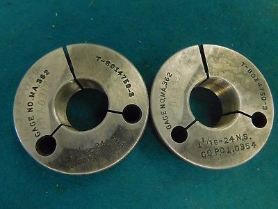 Hanson Whitney USA Go No Go Thread Ring Gage Set 5//16/"-32 NEF