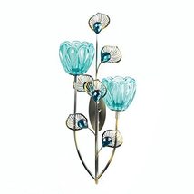 Zings &amp; Thingz 57073538 Peacock Flowers Wall Sconce, Blue - $35.64