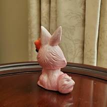 Rabbit Figurines, set of 2, Vintage Kitsch Bunnies, Anthropomorphic Pink Bunny image 7