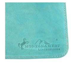 Montana West Tablet Slim Sleeve Turquoise Genuine Leather NEW image 3