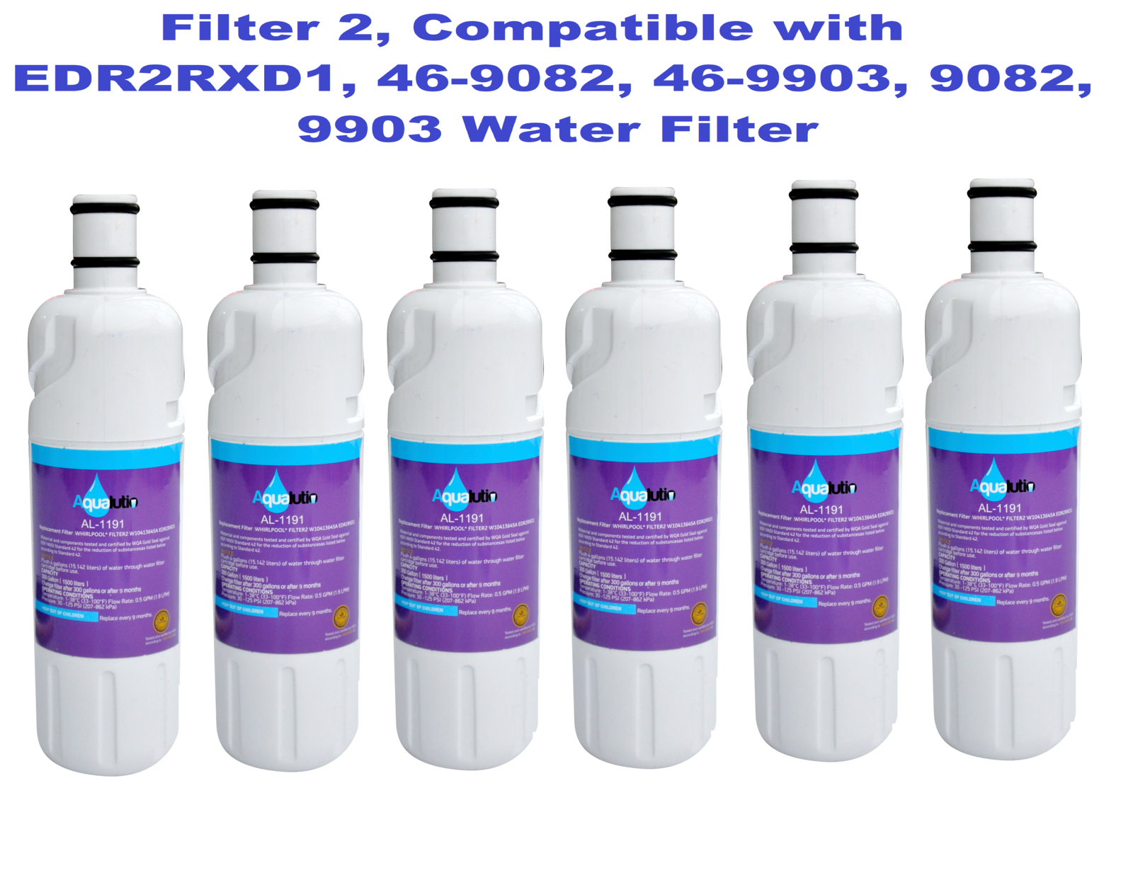 Fit Ice & Water Refrigerator Filter2 EDR2RXD1 Filter W10413645A